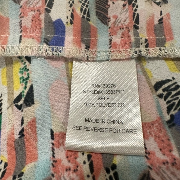 Daniel Rainn Sleeveless Blouse Top Abstract Pattern SZ 1X EUC - Picture 7 of 7